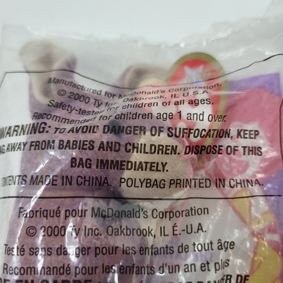 NEW SPRINGY THE LAVENDER BUNNY TY BEANIE BABY #17 2000 McDONALD'S HAPPY MEAL TOY - Picture 6 of 7